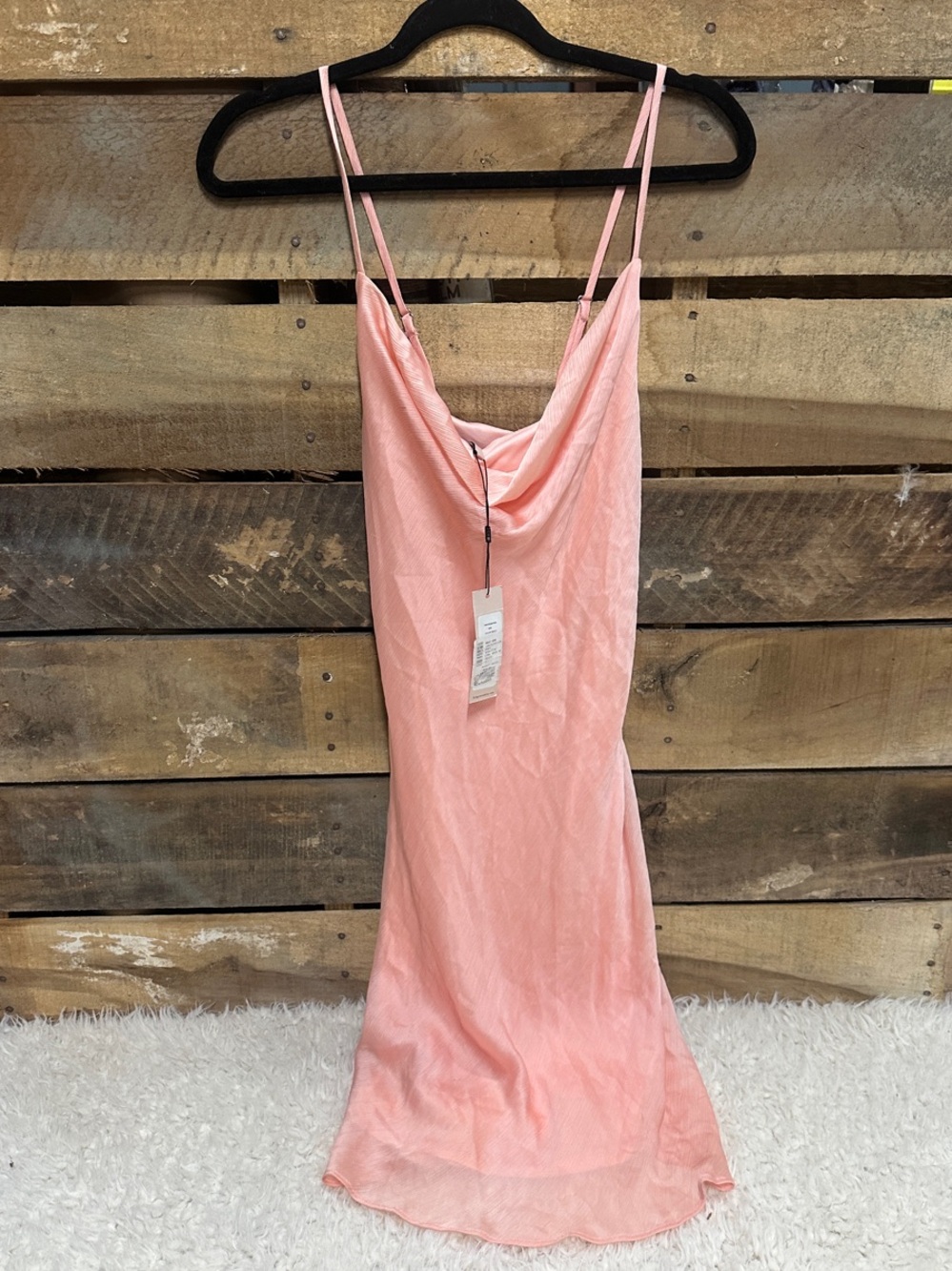Peach Cowl Neck Slip Dress BCBG